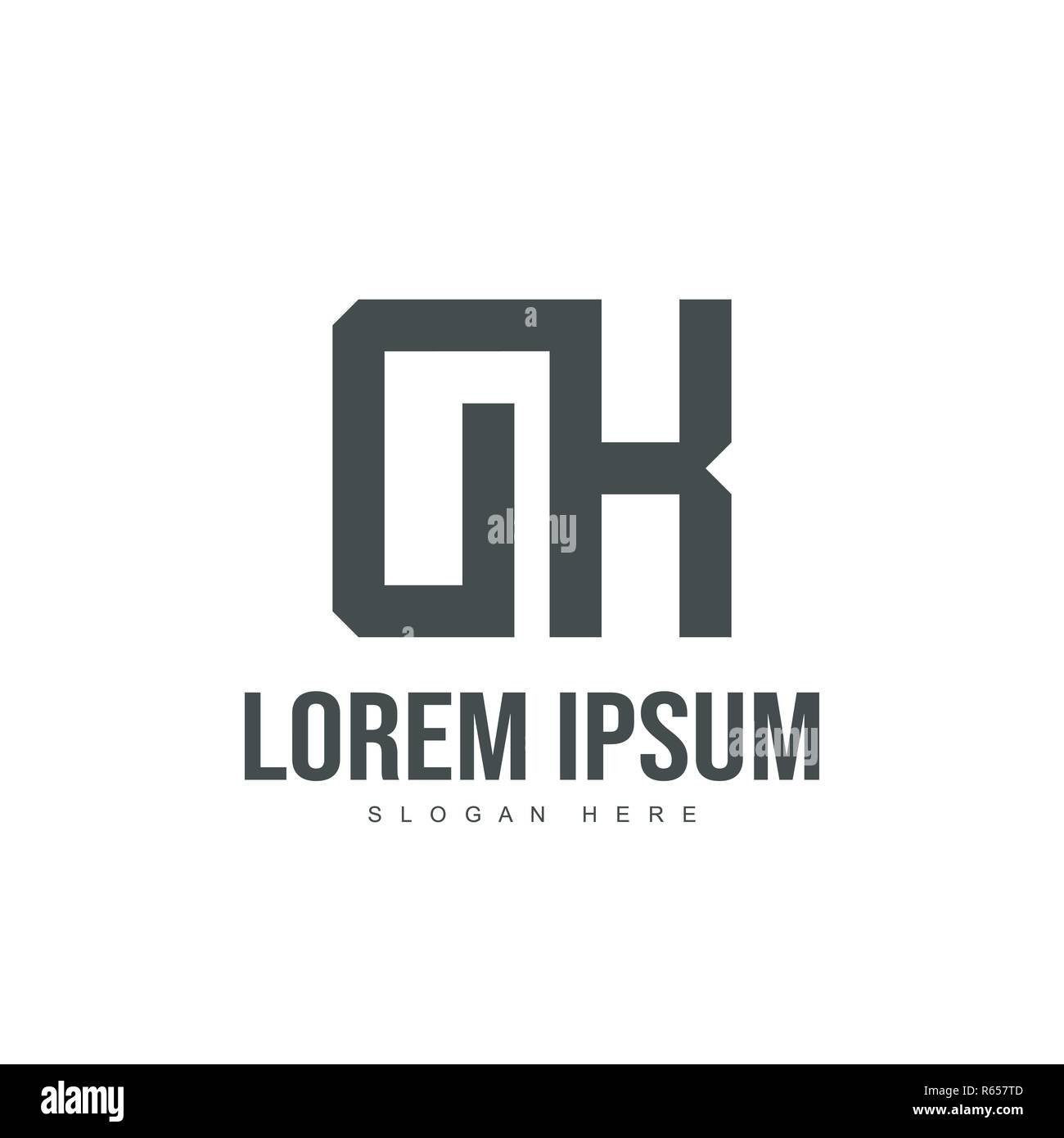 DK Lettera logo design. Lettera iniziale del logo design modello Illustrazione Vettoriale