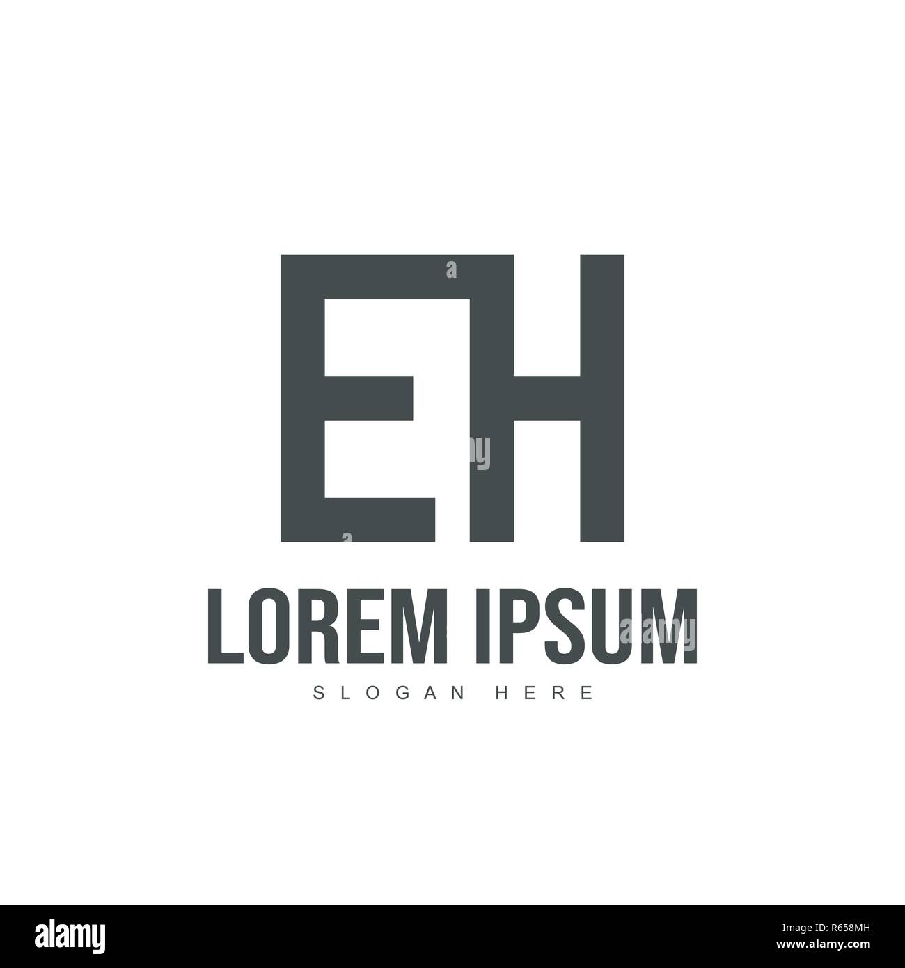 EH Lettera logo design. Lettera iniziale del logo design modello Illustrazione Vettoriale