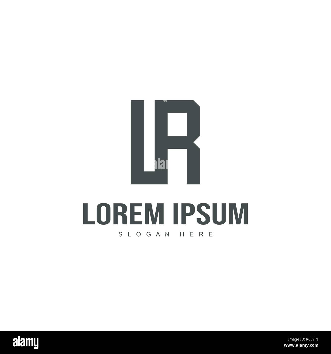 Lettera iniziale logo design. Minime logo lettera modello di progettazione Illustrazione Vettoriale