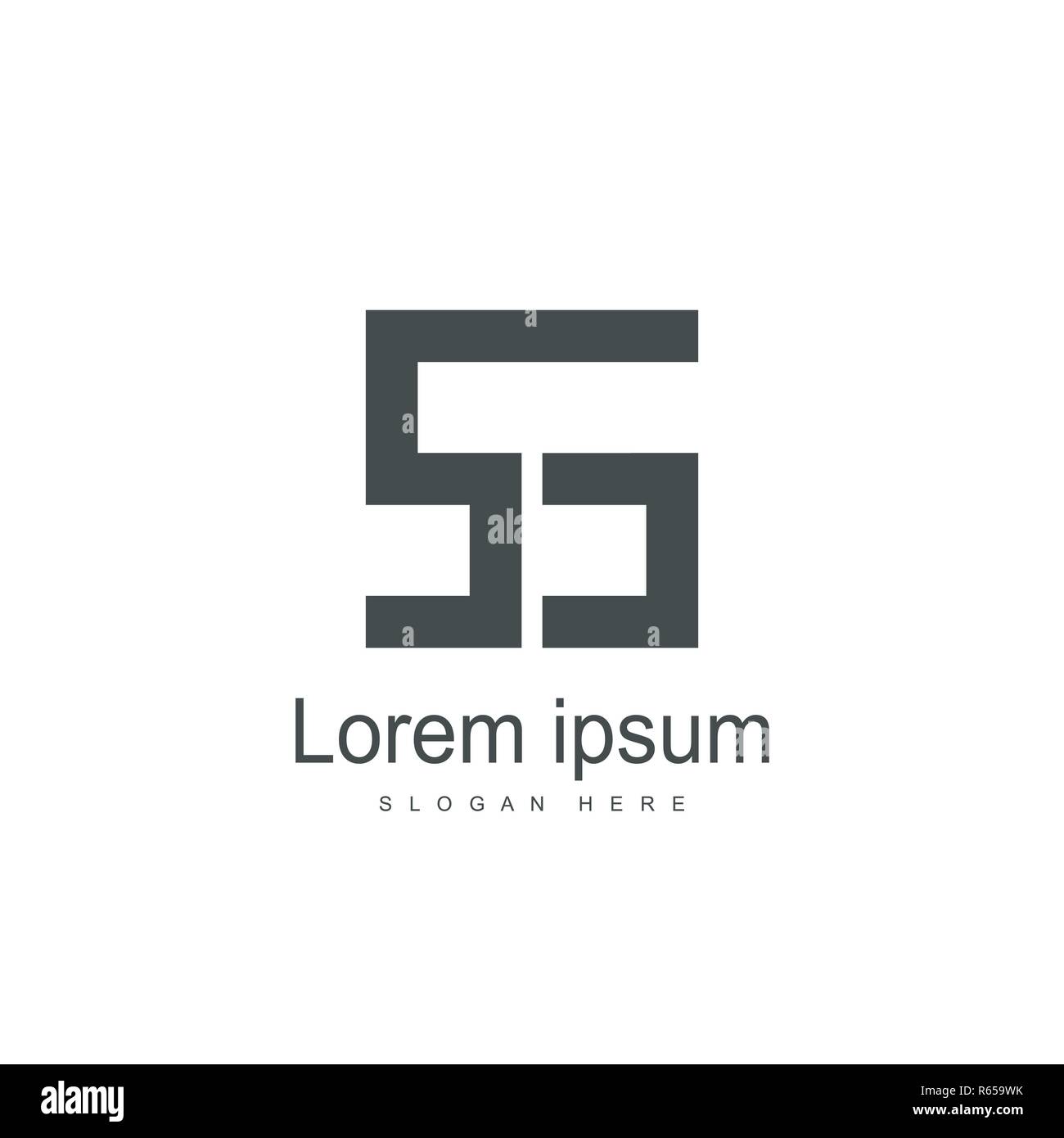 SS Lettera logo design. Lettera iniziale del modello di logo Illustrazione Vettoriale