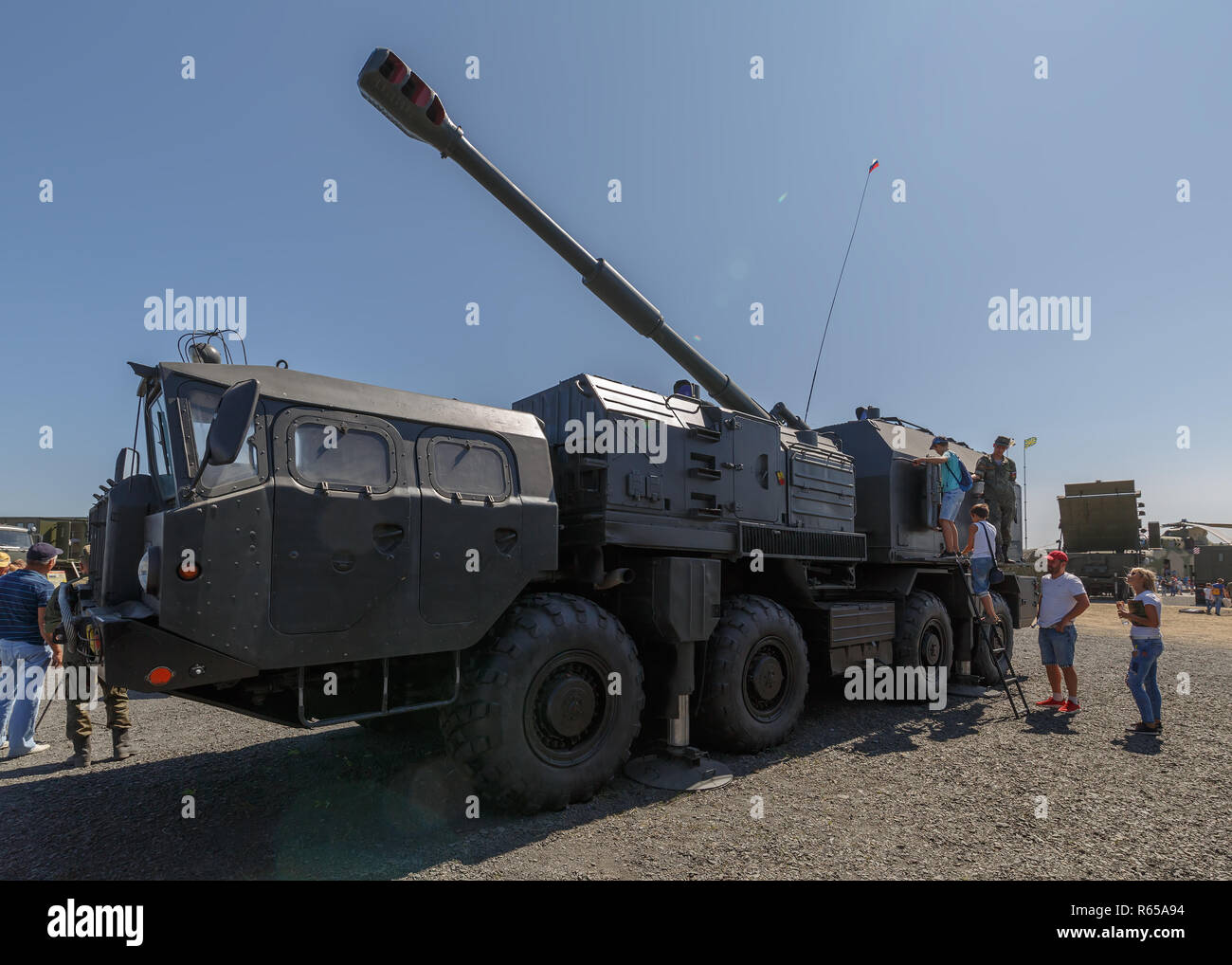 Militare Internazionale forum tecnico "esercito-2018". Semovente di artiglieria costiera sistema A-222C1 Bereg Foto Stock