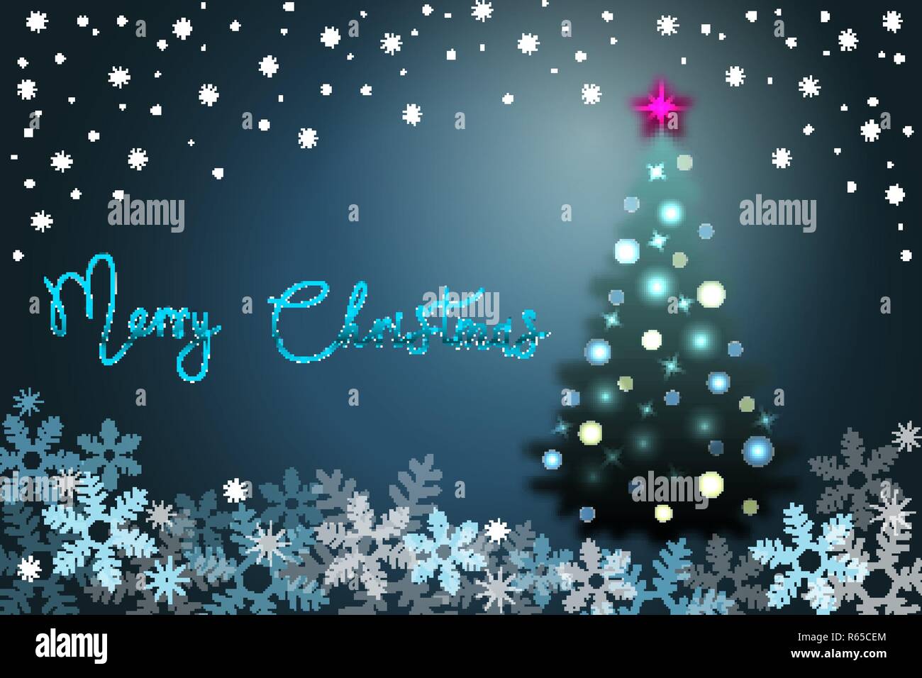 Vacanze inverno sfondo con neve e pelliccia-tree Illustrazione Vettoriale