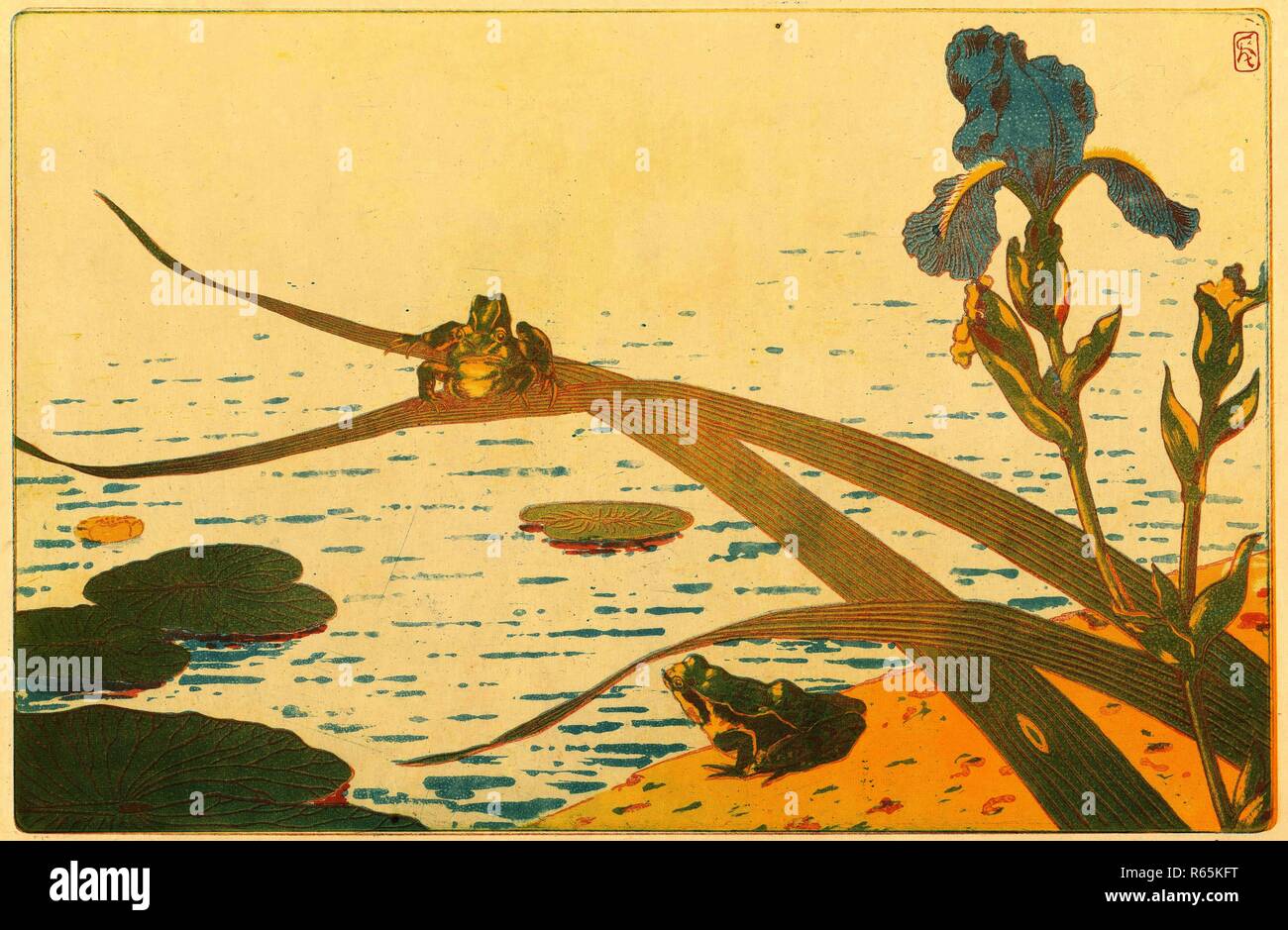 Le rane (Grenouilles). Dimensioni: 37,2 cm x 47 cm, 25,9 cm x 39,8 cm. Museo: Van Gogh Museum di Amsterdam. Autore: Houdard, Charles-Louis-M.Houdard, Charles-Louis. Charles Louis M. Houdard. Foto Stock