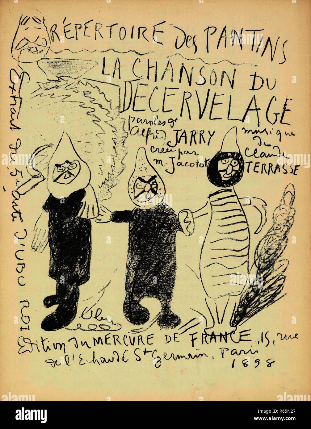 Foglio di musica La chanson du décervelage da Alfred Jarry e Claude Terrasse. Dimensioni: 35 cm x 27 cm. Museo: Van Gogh Museum di Amsterdam. Foto Stock