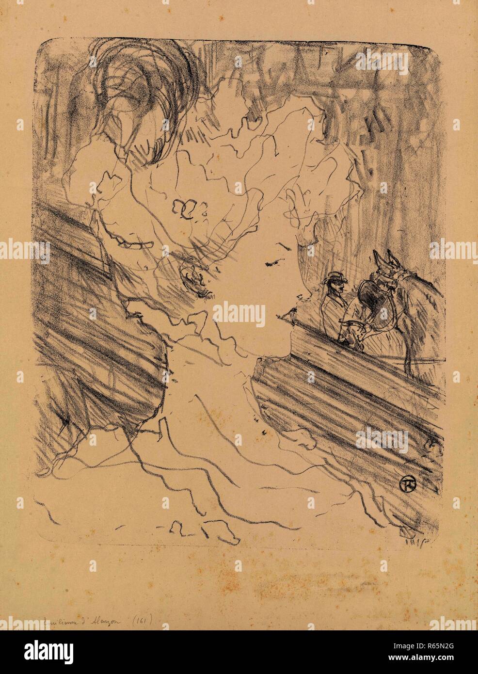 Emilienne d'Alençon. Dimensioni: 37,8 cm x 28,4 cm, 29,3 cm x 24 cm. Museo: Van Gogh Museum di Amsterdam. Autore: de Toulouse-Lautrec Henri. Foto Stock