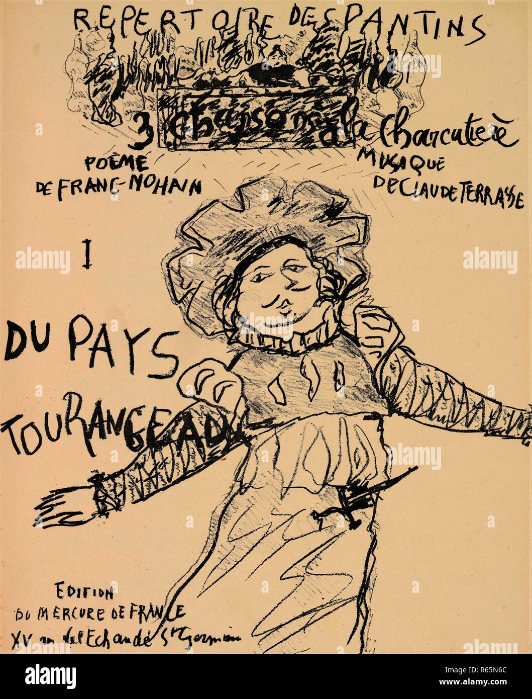 Foglio di musica du pays Tourangeau da Franc-Nohain e Claude Terrasse. Dimensioni: 32,6 cm x 25 cm. Museo: Van Gogh Museum di Amsterdam. Foto Stock