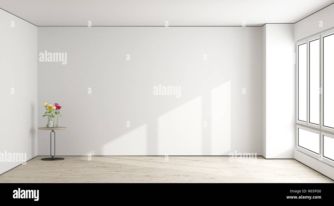 Vuoto bianco stanza vivente Foto Stock