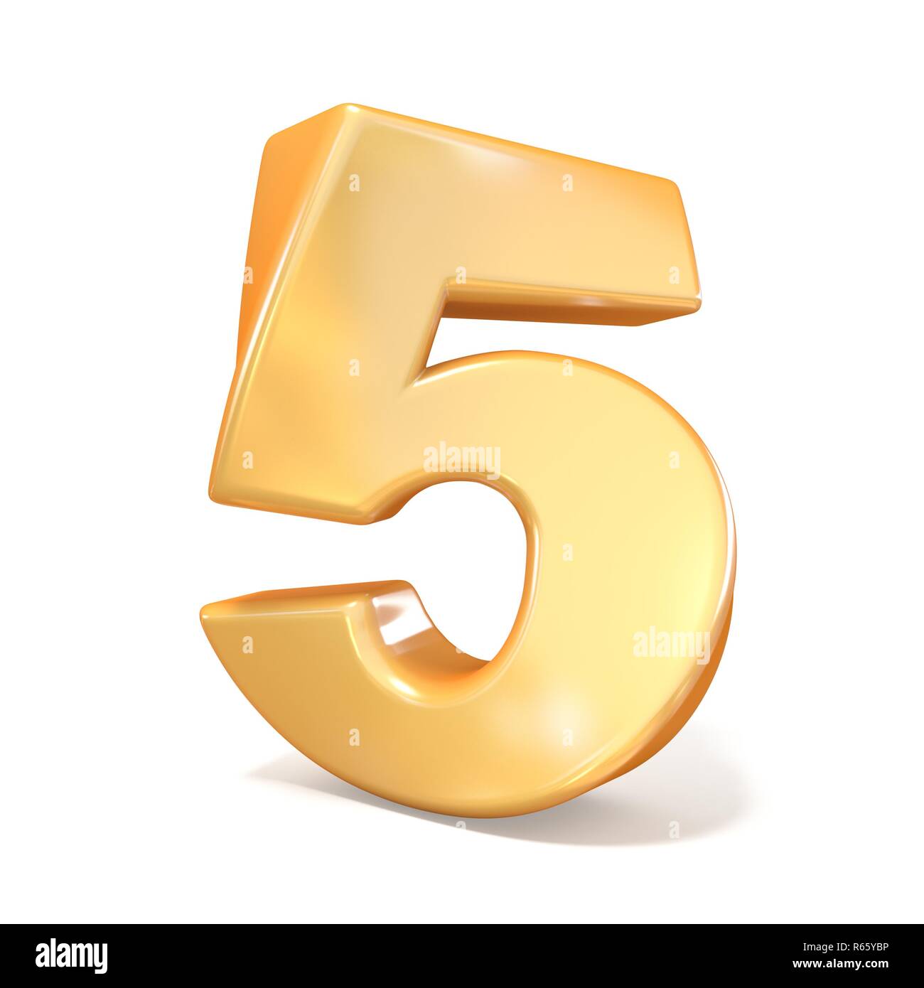 Orange twisted numero di font 5 5 3D Foto Stock