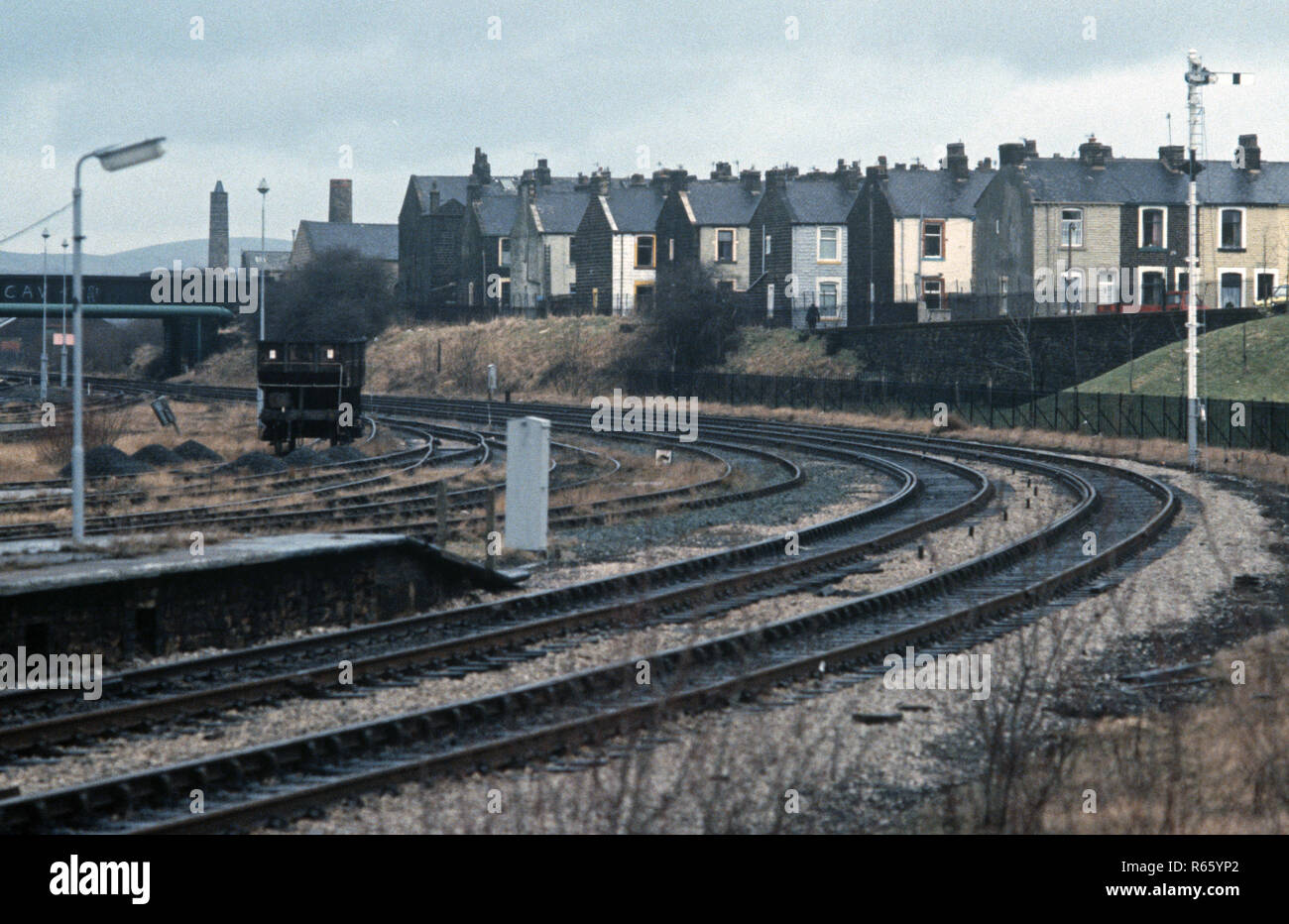 Burnley, British Rail Preston a Colne linea ferroviaria, Lancashire, Gran Bretagna Foto Stock