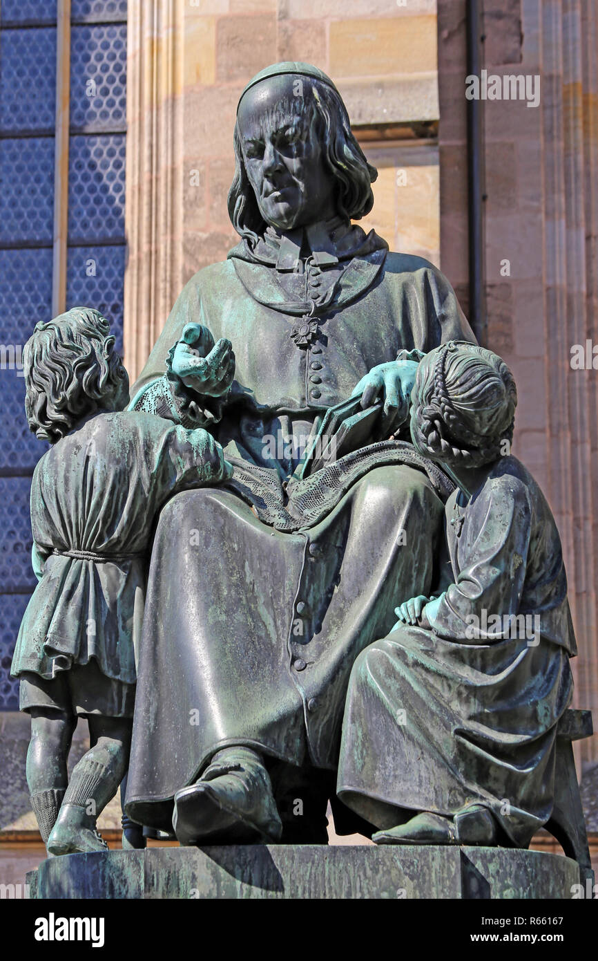 Monumento a Christoph von schmid in dinkelsbÃ¼hl Foto Stock