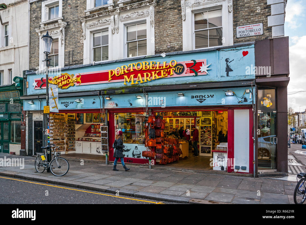 Il Mercato di Portobello shop, Notting Hill, Londra Foto Stock