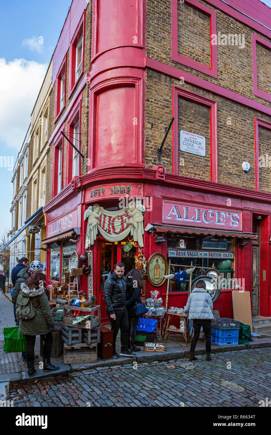 Di Alice, collectables shop, Portobello Road a Notting Hill Foto Stock
