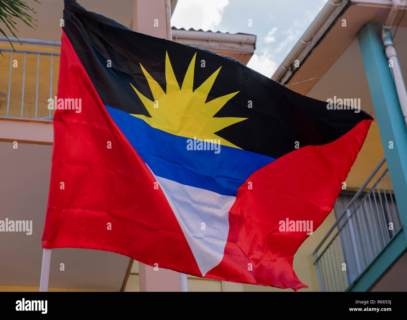 Bandiera nazionale di Antigua e Barbuda Foto Stock