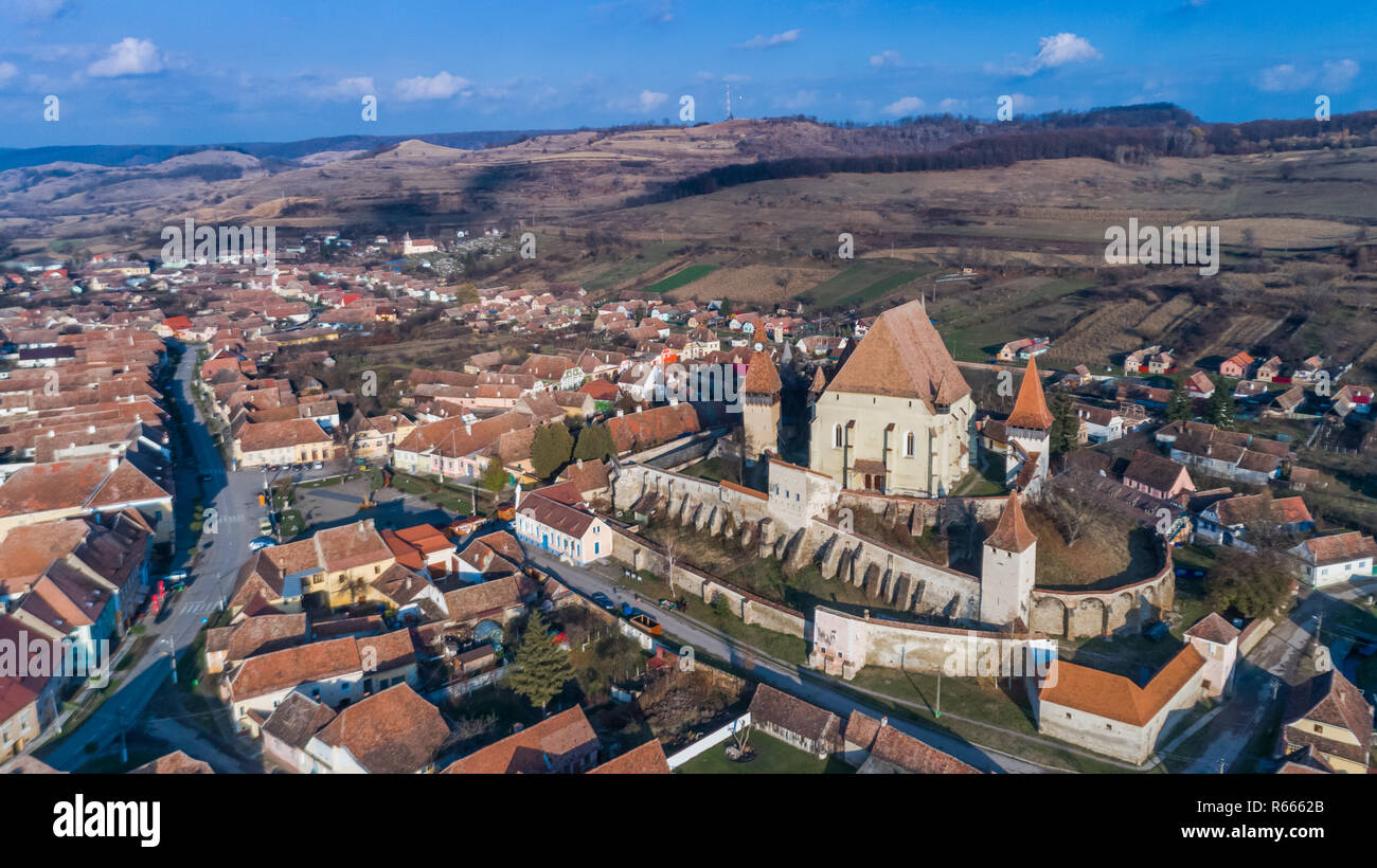 Biertan chiesa fortificata in Transilvania, Romania. Foto Stock