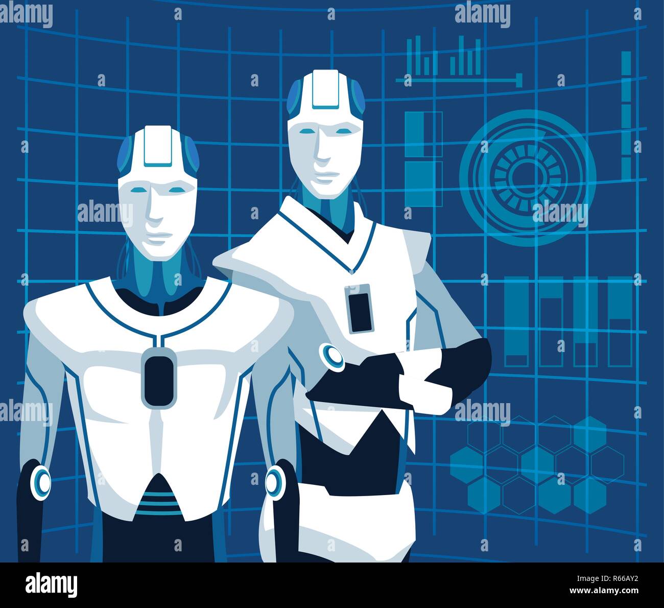 Robot umanoide avatar Illustrazione Vettoriale