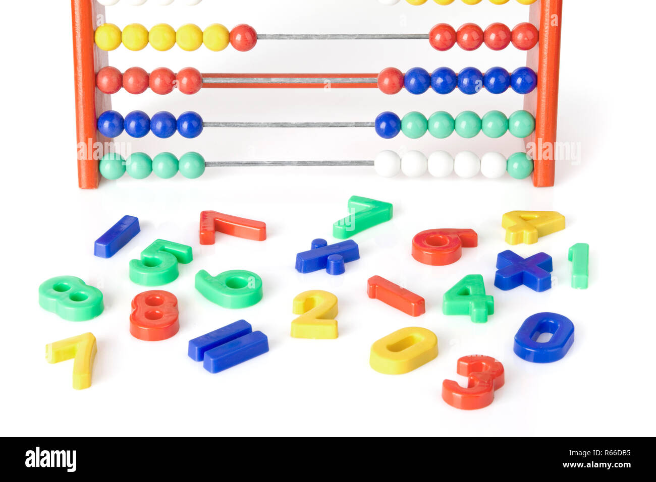 I numeri colorati con abacus Foto Stock