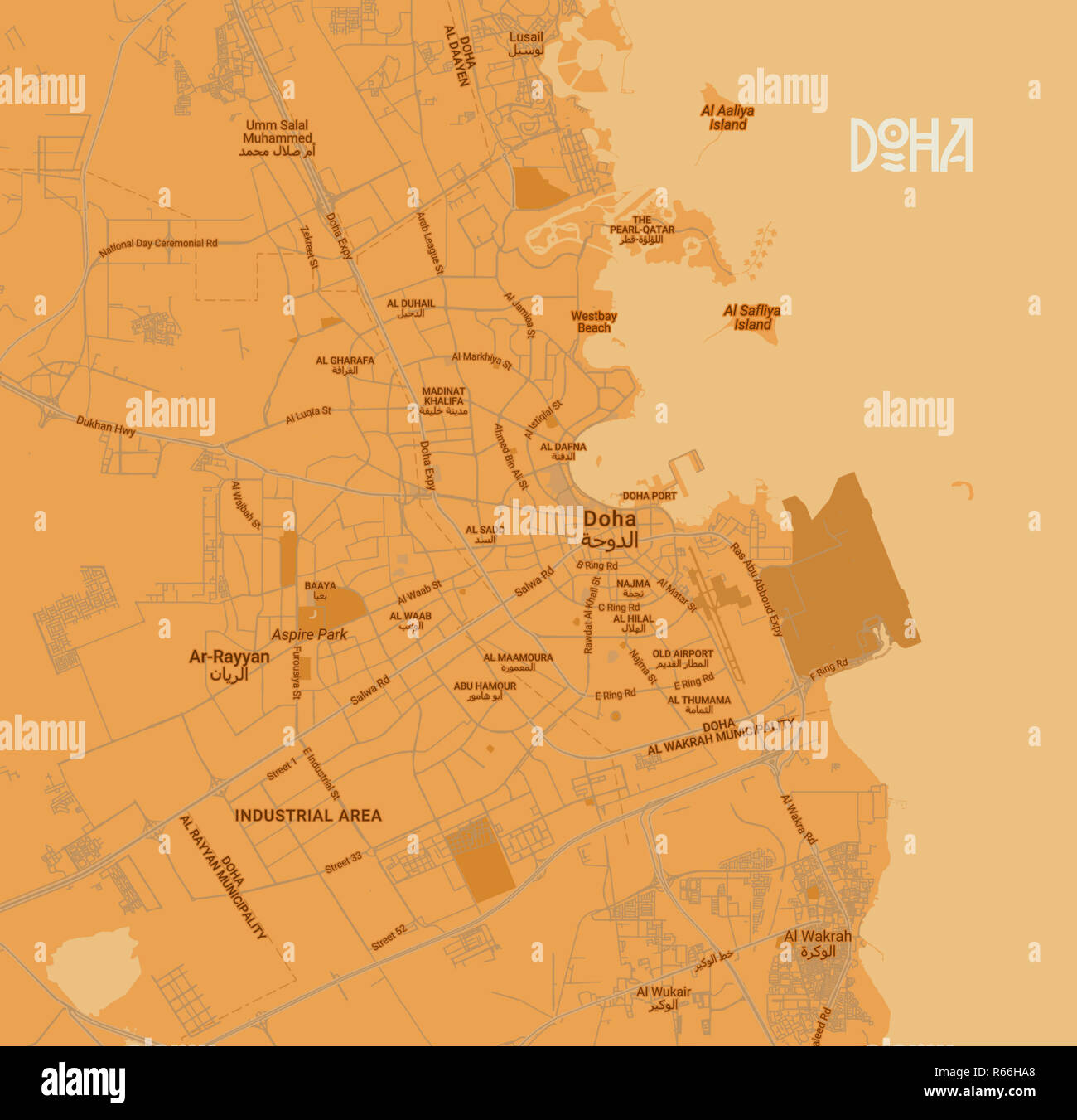Mappa di doha immagini e fotografie stock ad alta risoluzione - Alamy