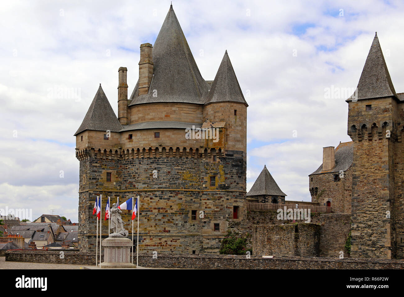 Castello di vitrÃ© all'entrata di Brittany Foto Stock