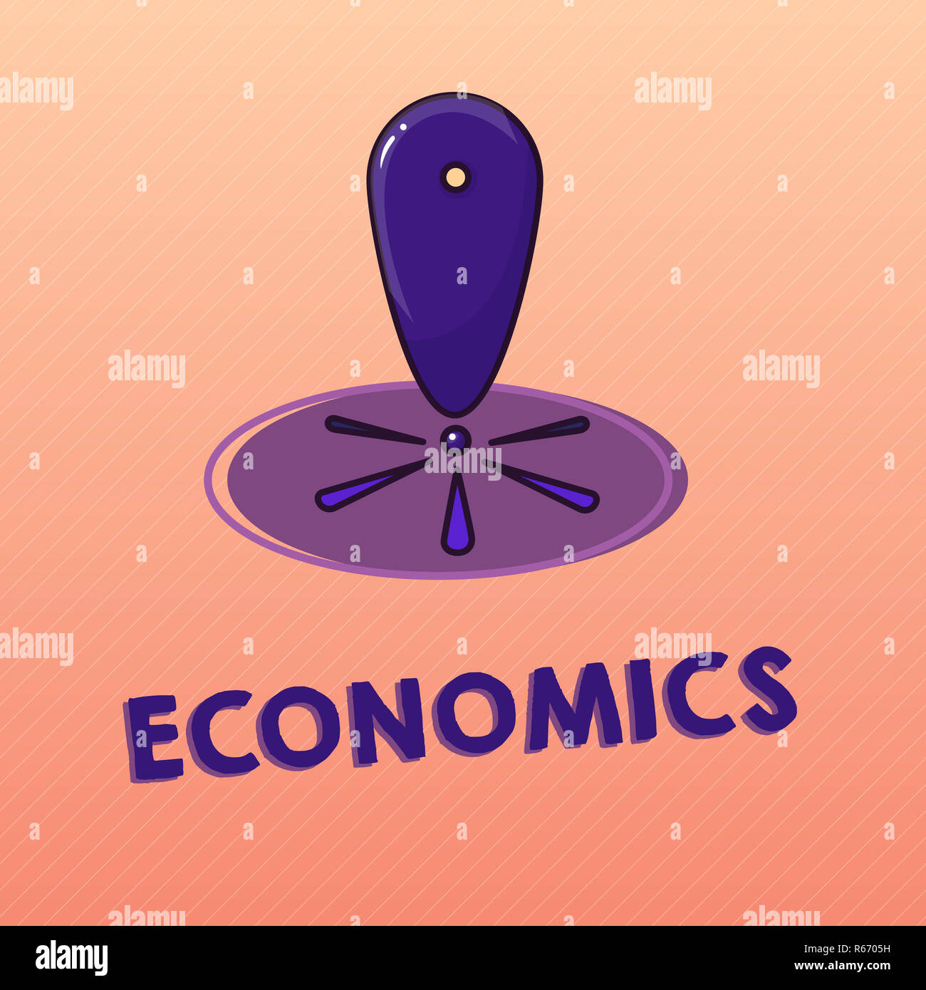 Conceptual la scrittura a mano che mostra l'economia. Business photo Testo ramo del sapere in questione con produzione consumo Mappa Locator Locat segnaposto Foto Stock