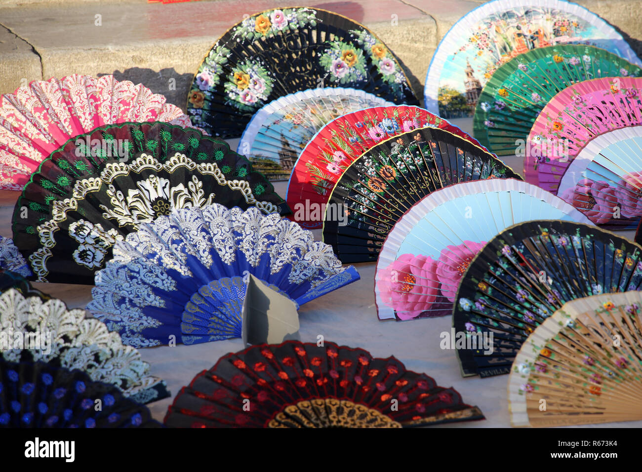 Stand di souvenir in Plaza de Espana Foto Stock