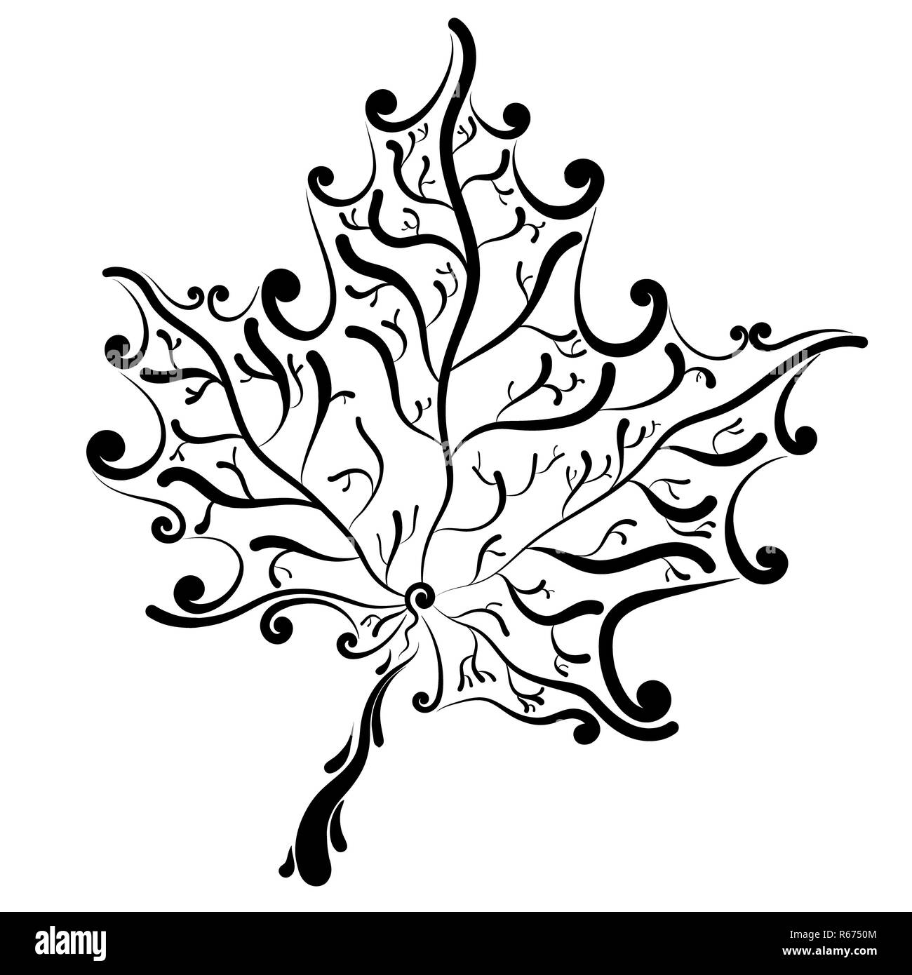 Decorative maple leaf Foto Stock