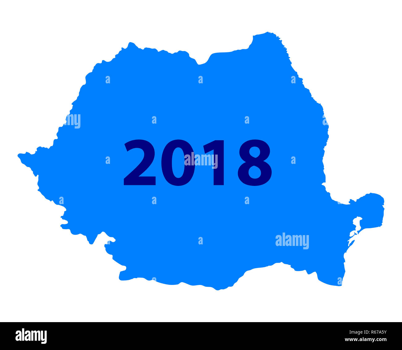 Mappa di Romania 2018 Foto Stock