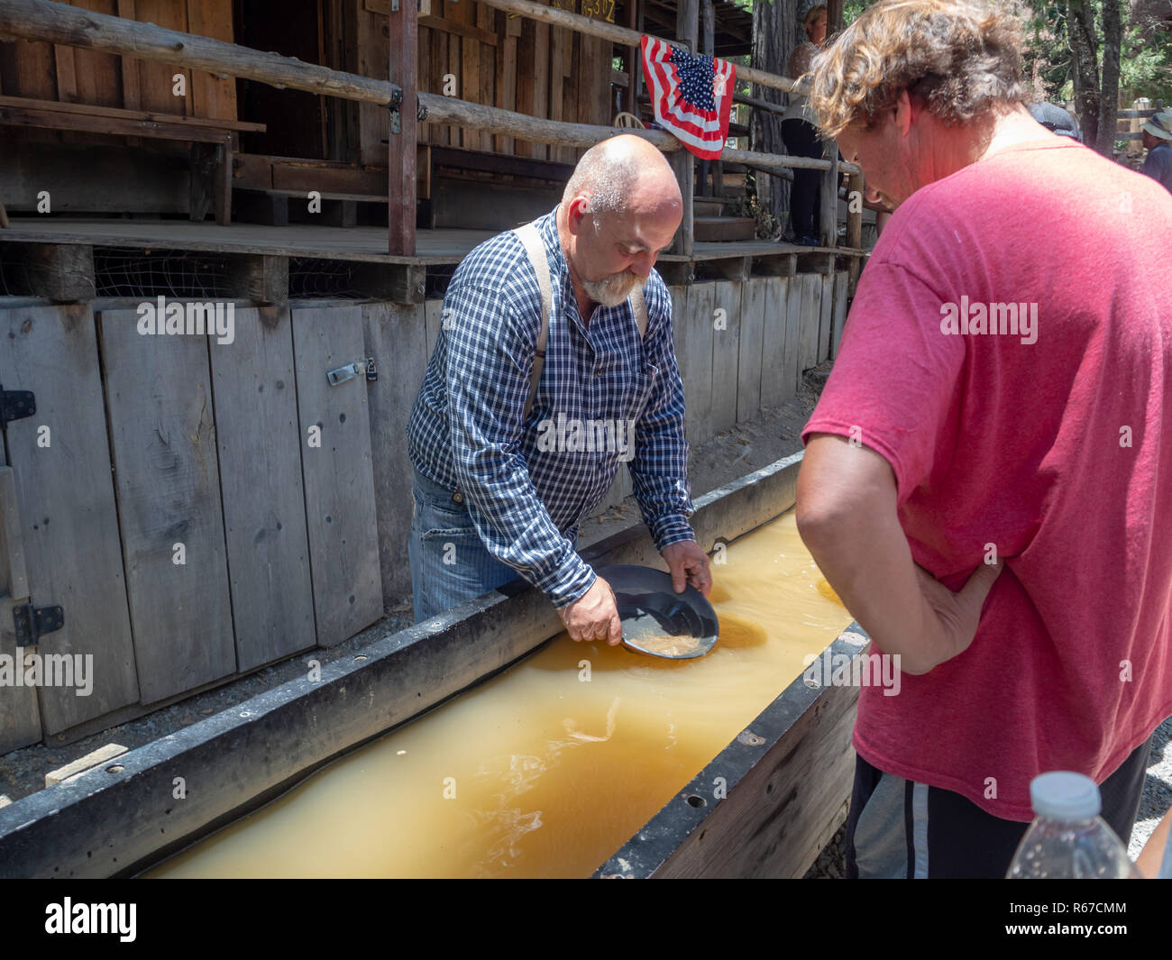 Città di Columbia, oro County, Califormia, STATI UNITI D'AMERICA, gold panning, edifici storici e cavallo carrello carrello Foto Stock