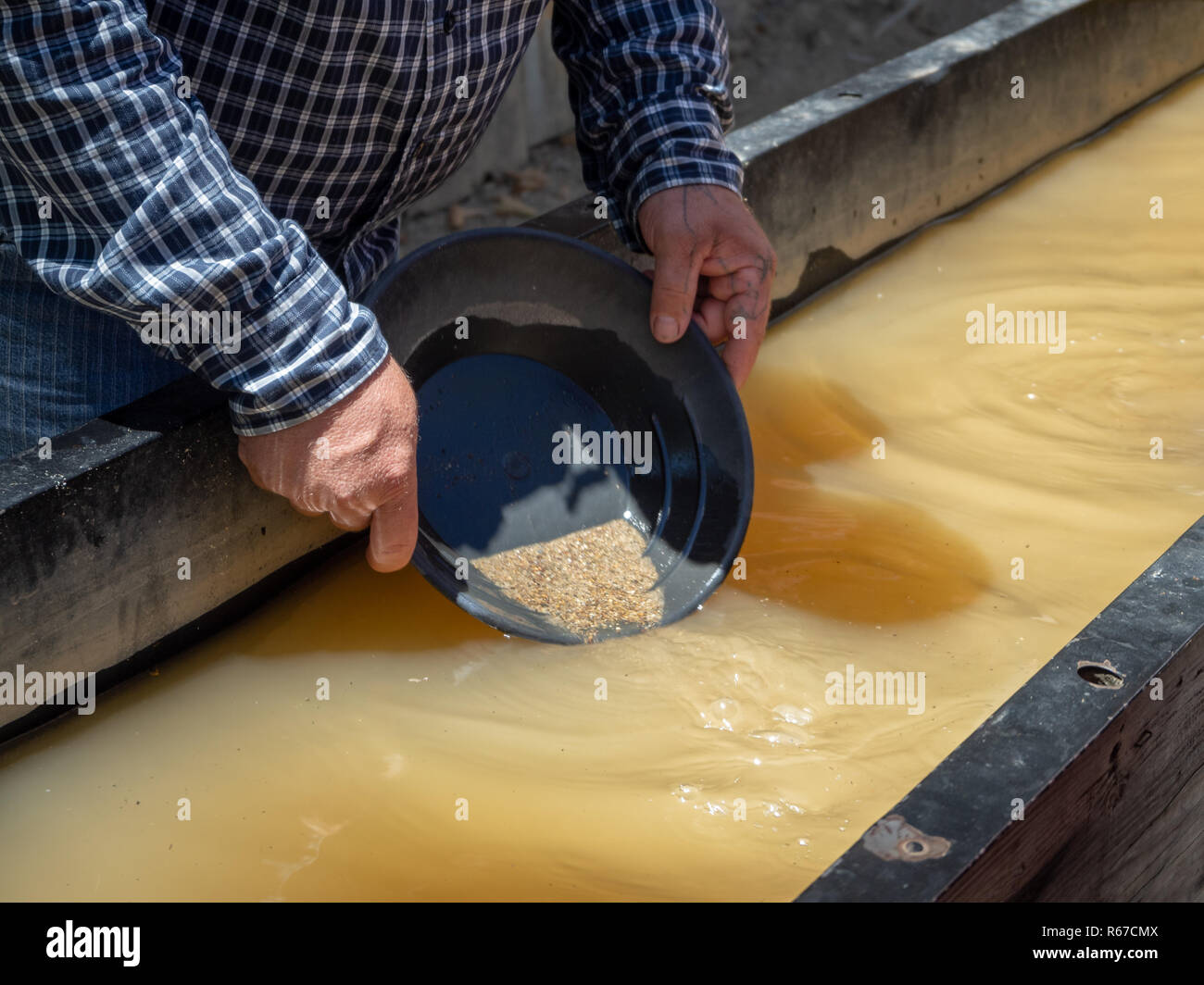 Città di Columbia, oro County, Califormia, STATI UNITI D'AMERICA, gold panning, edifici storici e cavallo carrello carrello Foto Stock