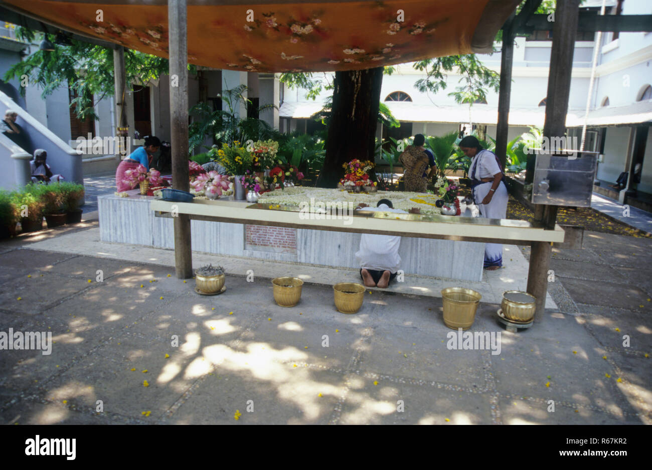 Aurobindo Samadhi, Pondicherry, il territorio dell' Unione, India Foto Stock