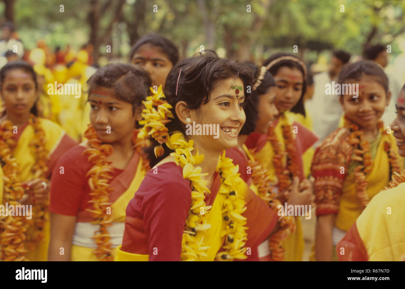 Festival di Primavera a Shantiniketan, Calcutta, West Bengal, India Foto Stock