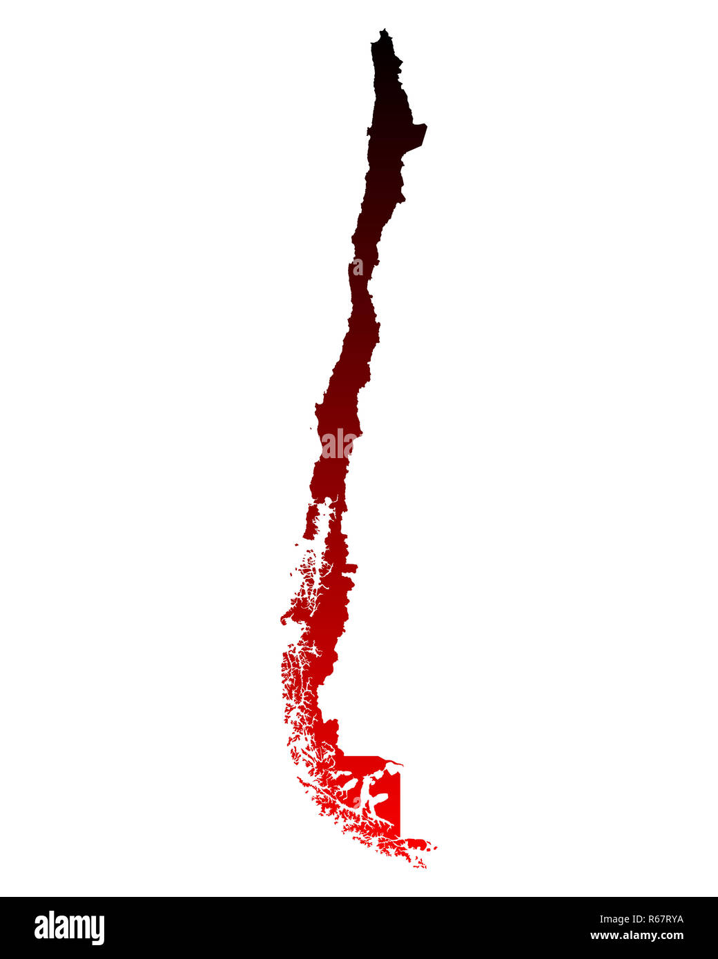 Mappa del Cile Foto Stock