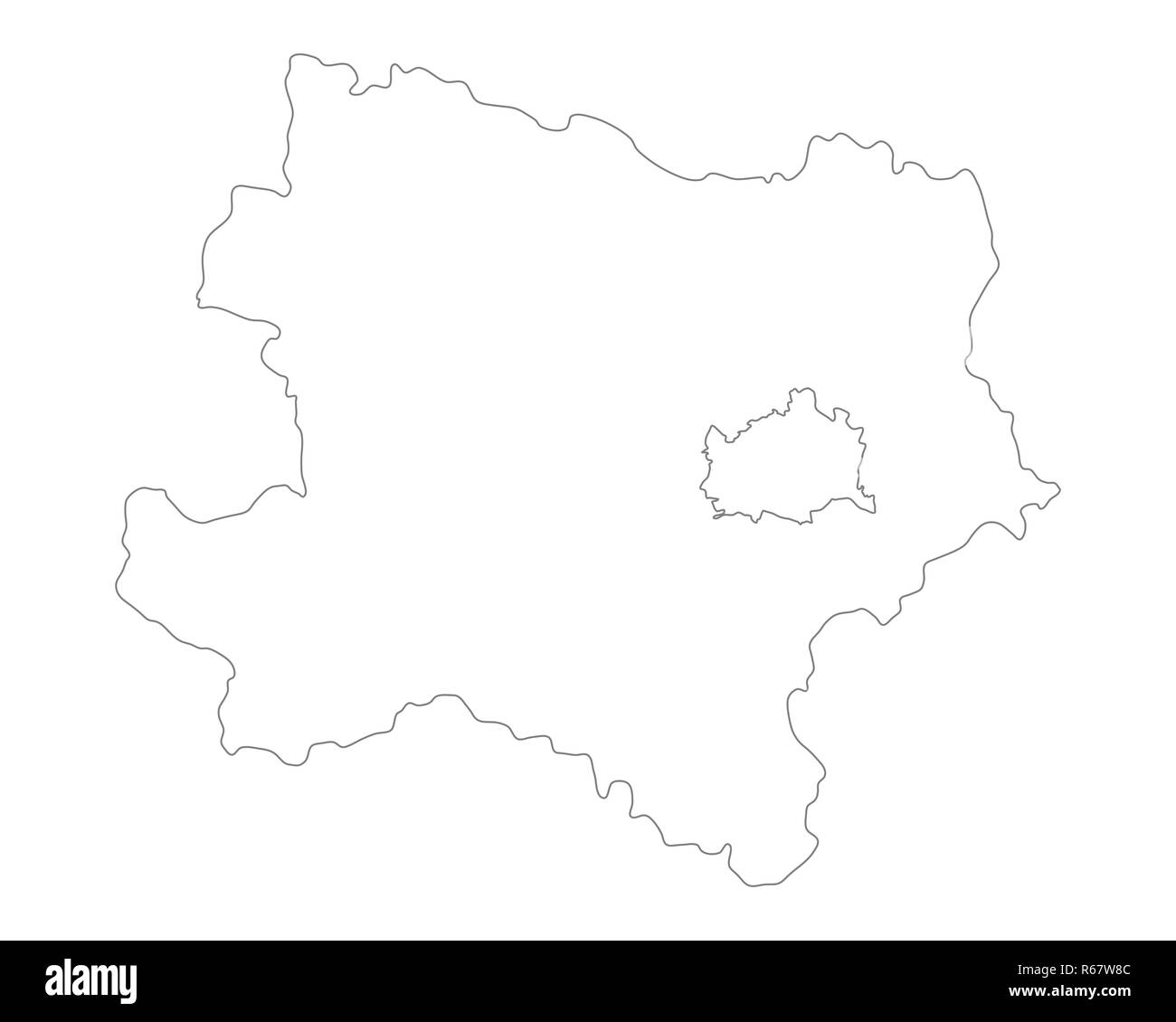 Mappa di Austria inferiore Foto Stock