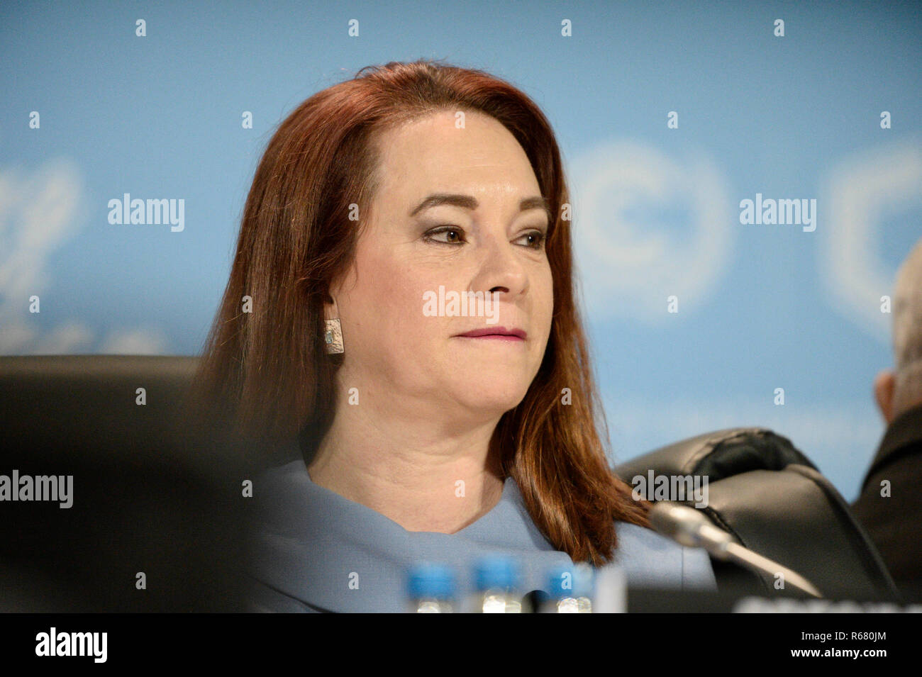 Pechino, Polonia. 3 dicembre, 2018. Maria Fernanda Espinosa Garces, presidente della 73a sessione dell'Assemblea generale delle Nazioni Unite, assiste la conferenza delle Nazioni Unite sui cambiamenti climatici a Katowice, Polonia, Dicembre 3, 2018. Credito: Jaap Arriens/Xinhua/Alamy Live News Foto Stock