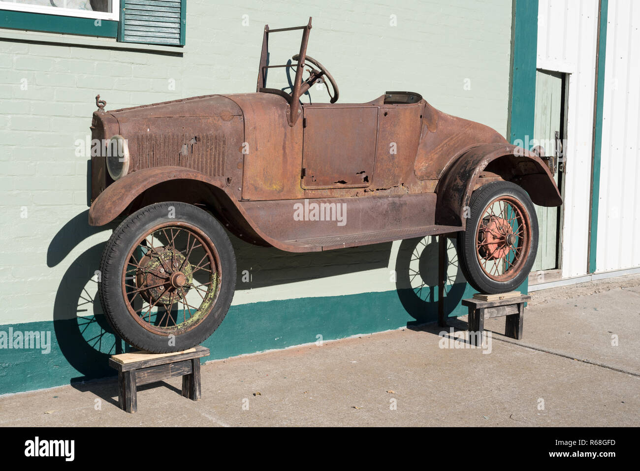 Auto in scultura Ritzville, Washington. Foto Stock