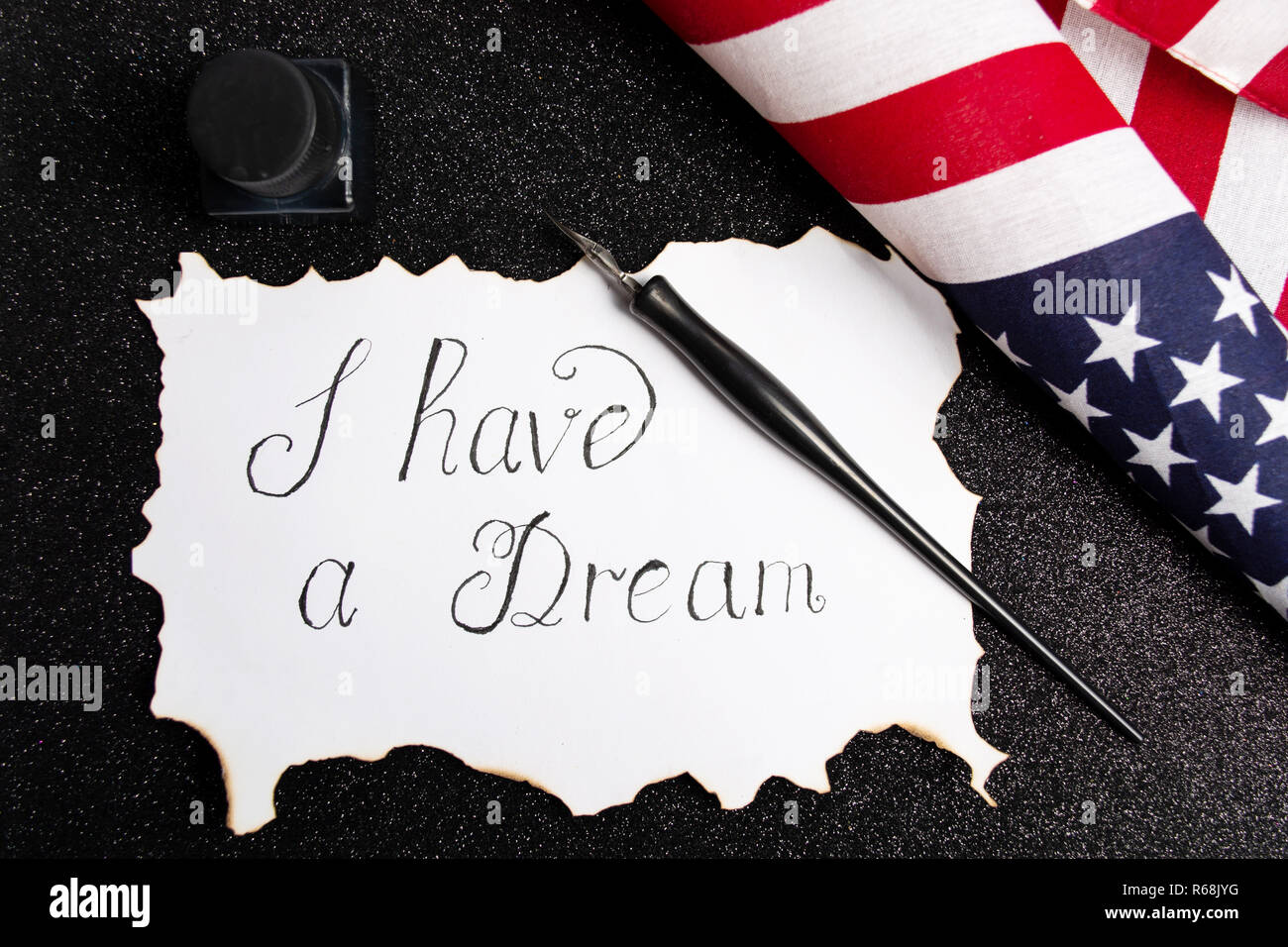 Io ho un sogno calligraphy nota Martin Luther King discorso astratto Foto Stock