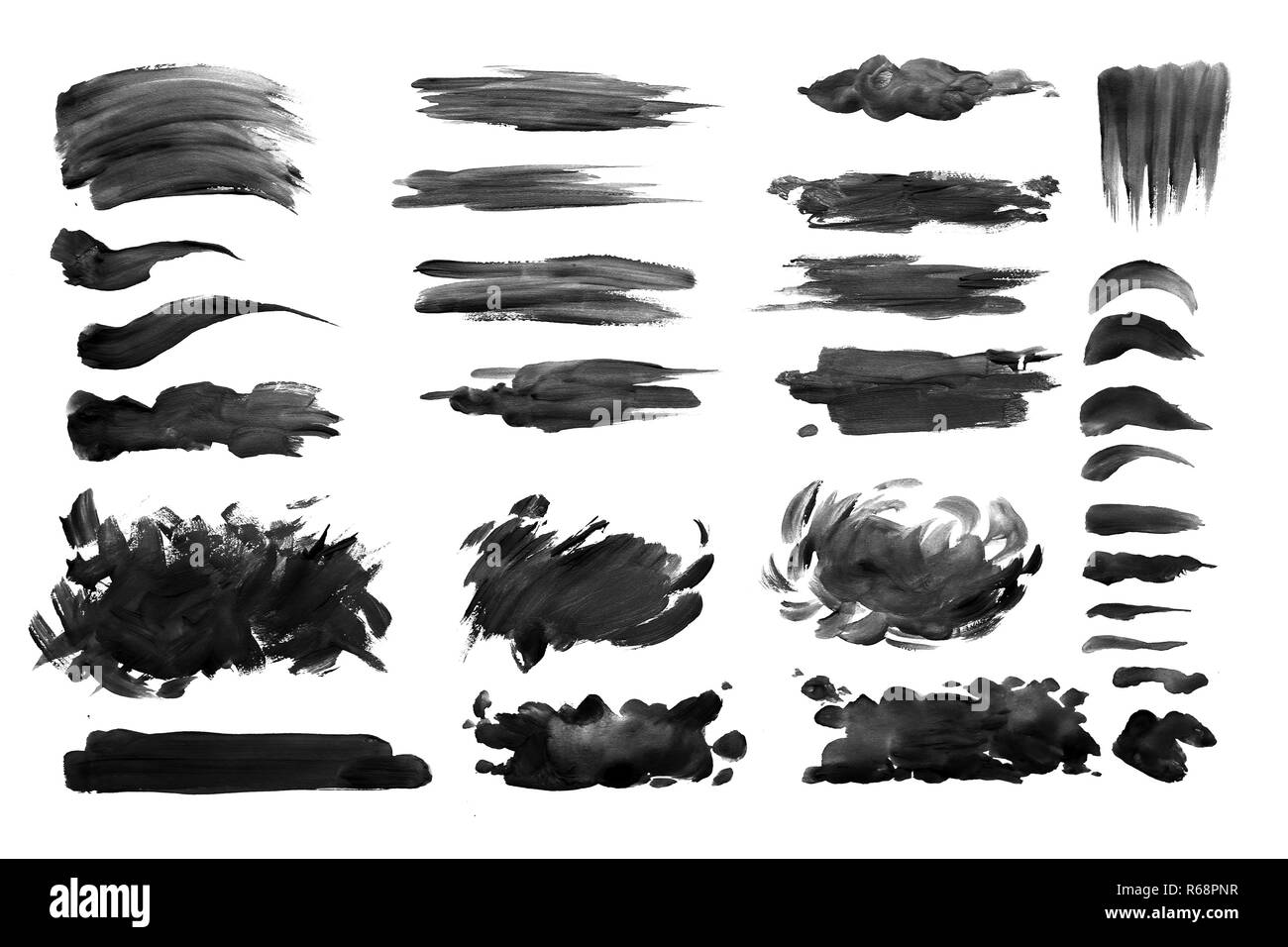 I tratti di pennello con vernice ad acquerello su carta. sfondo Foto Stock