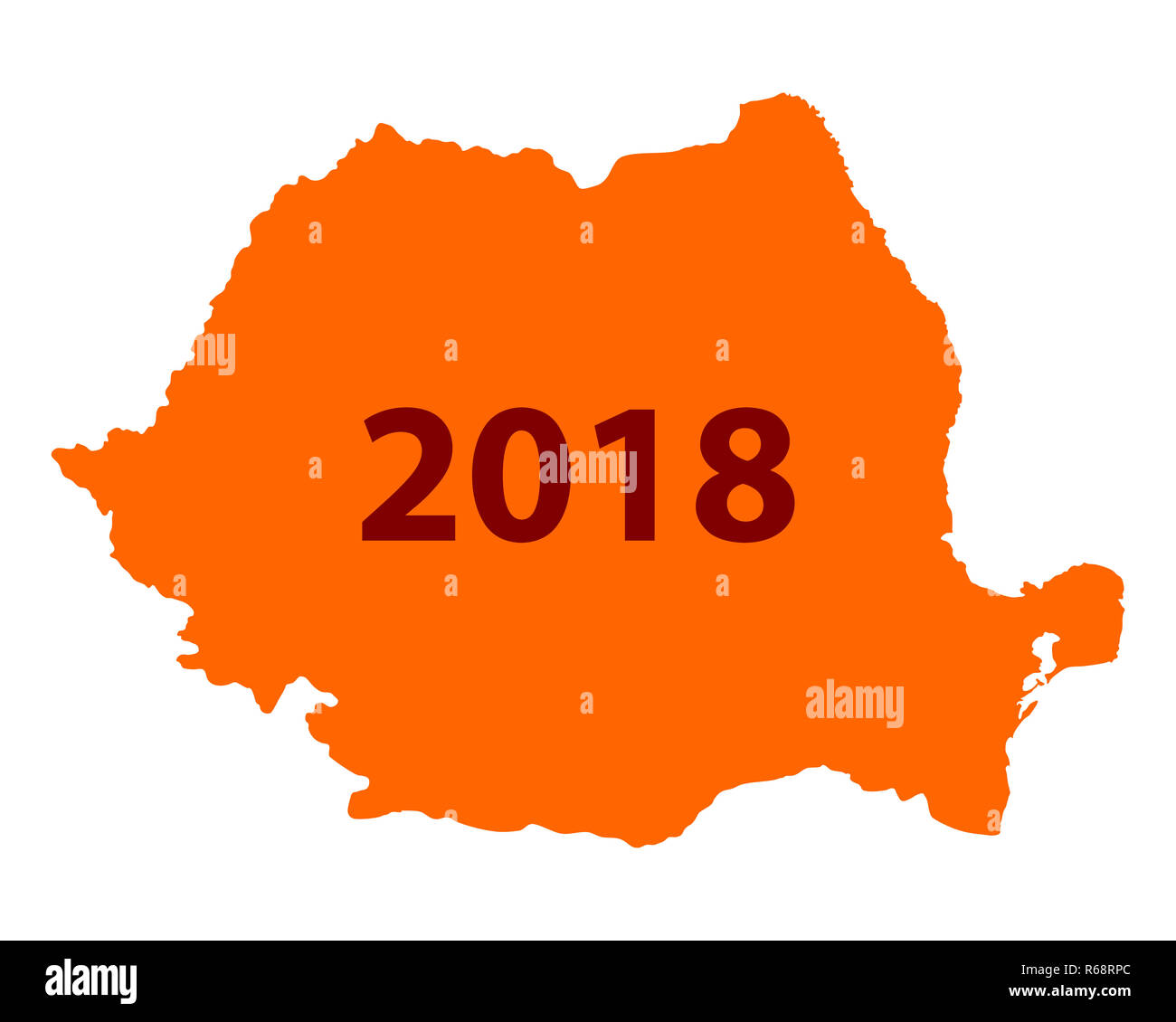 Mappa di Romania 2018 Foto Stock