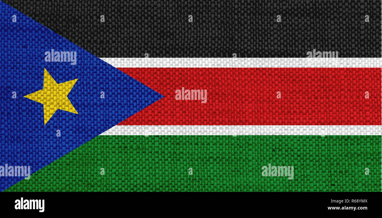 Banner del sud Sudan su vecchie lenzuola Foto Stock