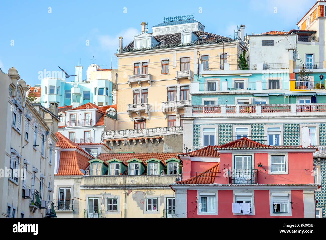 Edifici in Cais do Sodre district, Lisbona, Portogallo Foto Stock