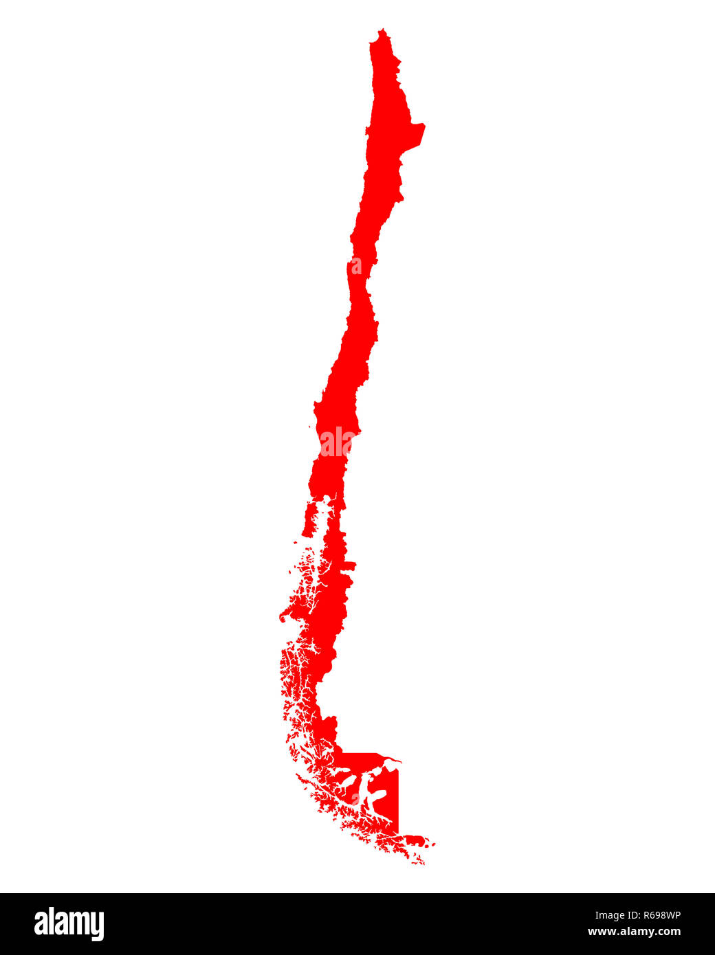 Mappa del Cile Foto Stock