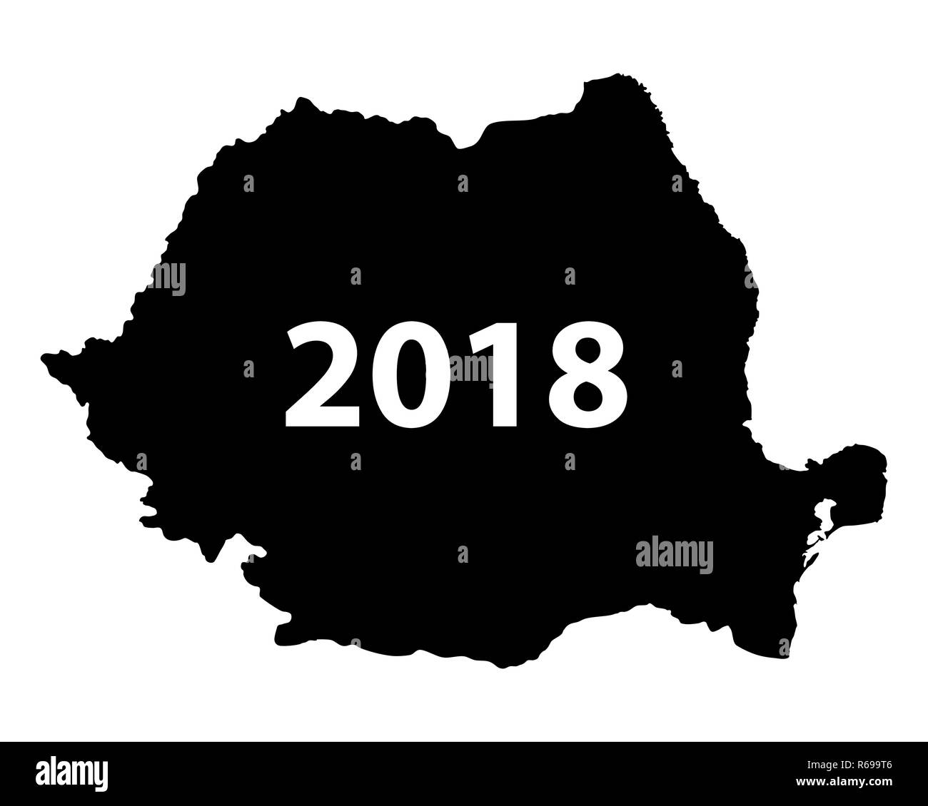 Mappa di Romania 2018 Foto Stock