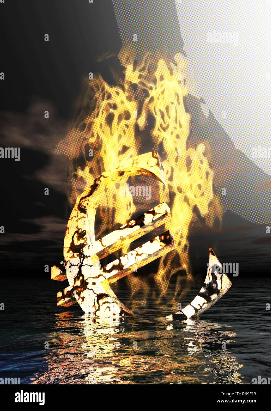Illustrazione Digitale dell'Euro Crysis Foto Stock
