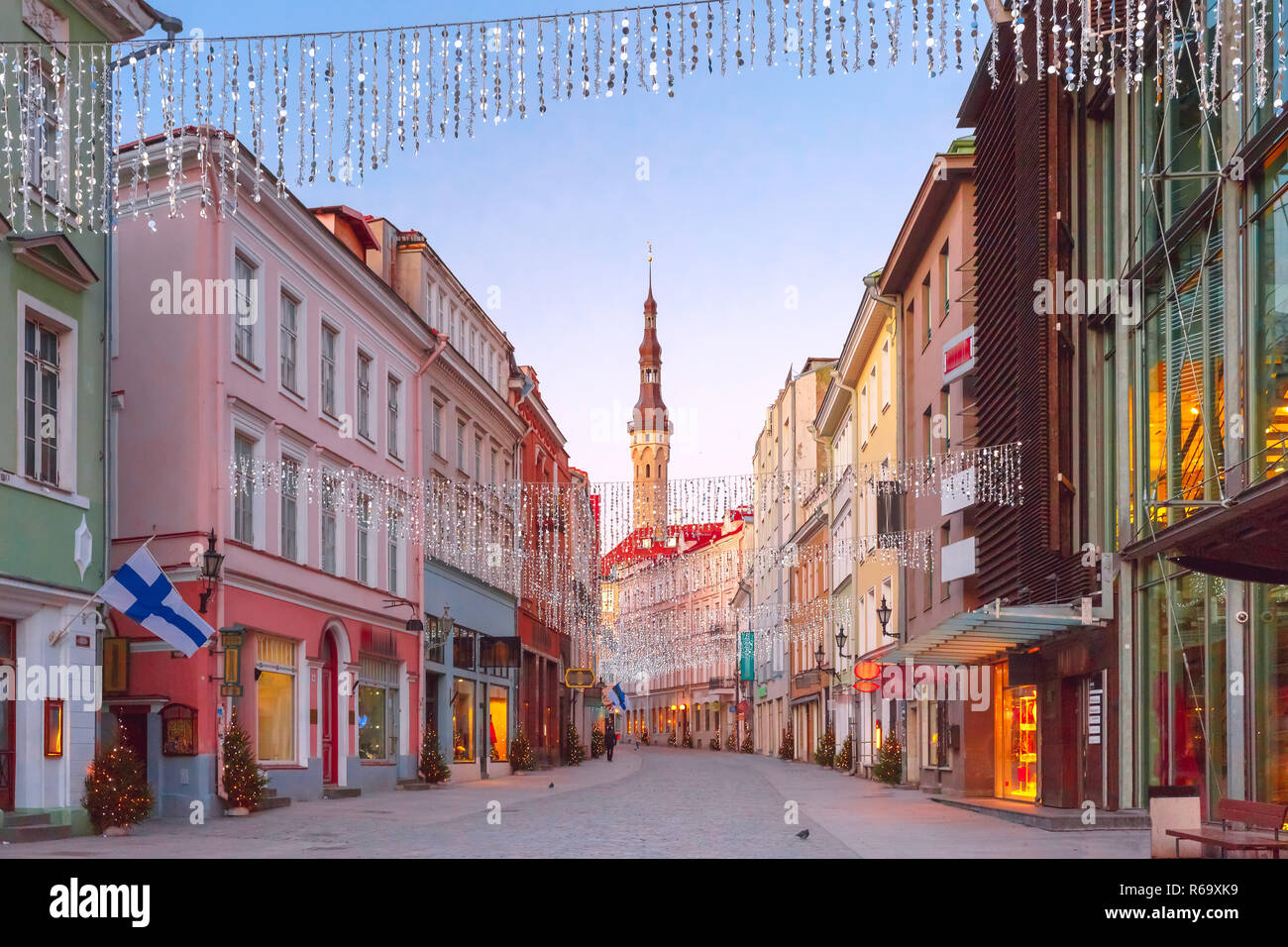 Mercatino di Natale a Tallinn in Estonia Foto Stock