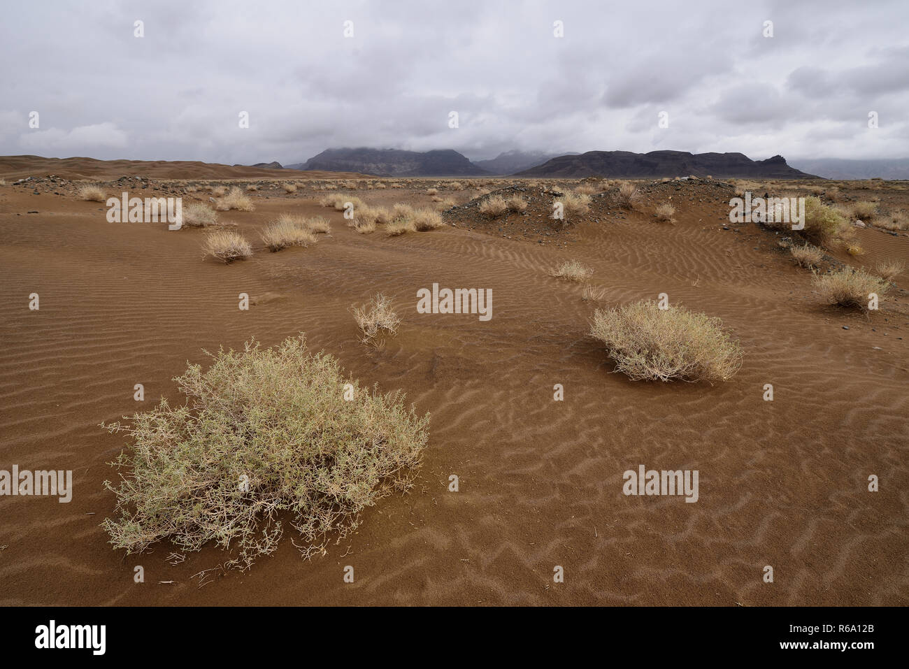 Iran, dune di sabbia arancione sulla Dasht-e Kavir deserto vicino alla città di Khur Foto Stock