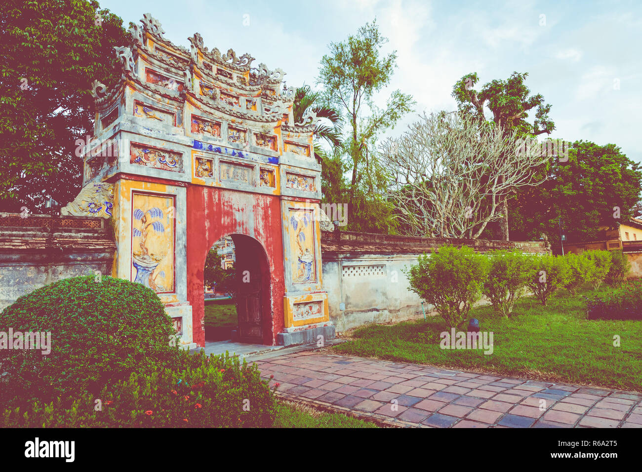 Imperial Palazzo reale della dinastia Nguyen in tinta, Vietnam. Unesco - Sito Patrimonio dell'umanità. Foto Stock