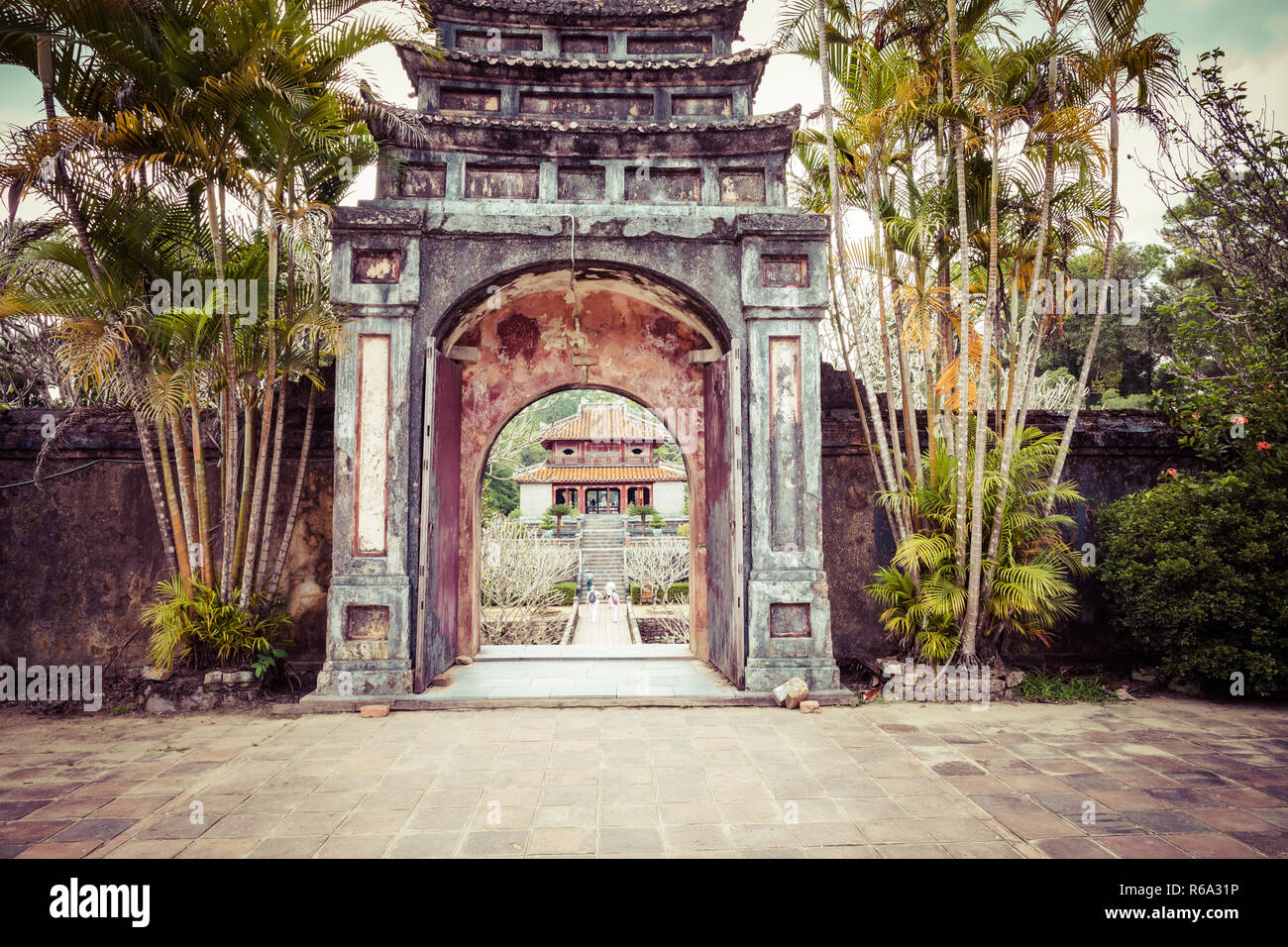 Imperial Minh Mang tomba in tinta, Vietnam. Foto Stock
