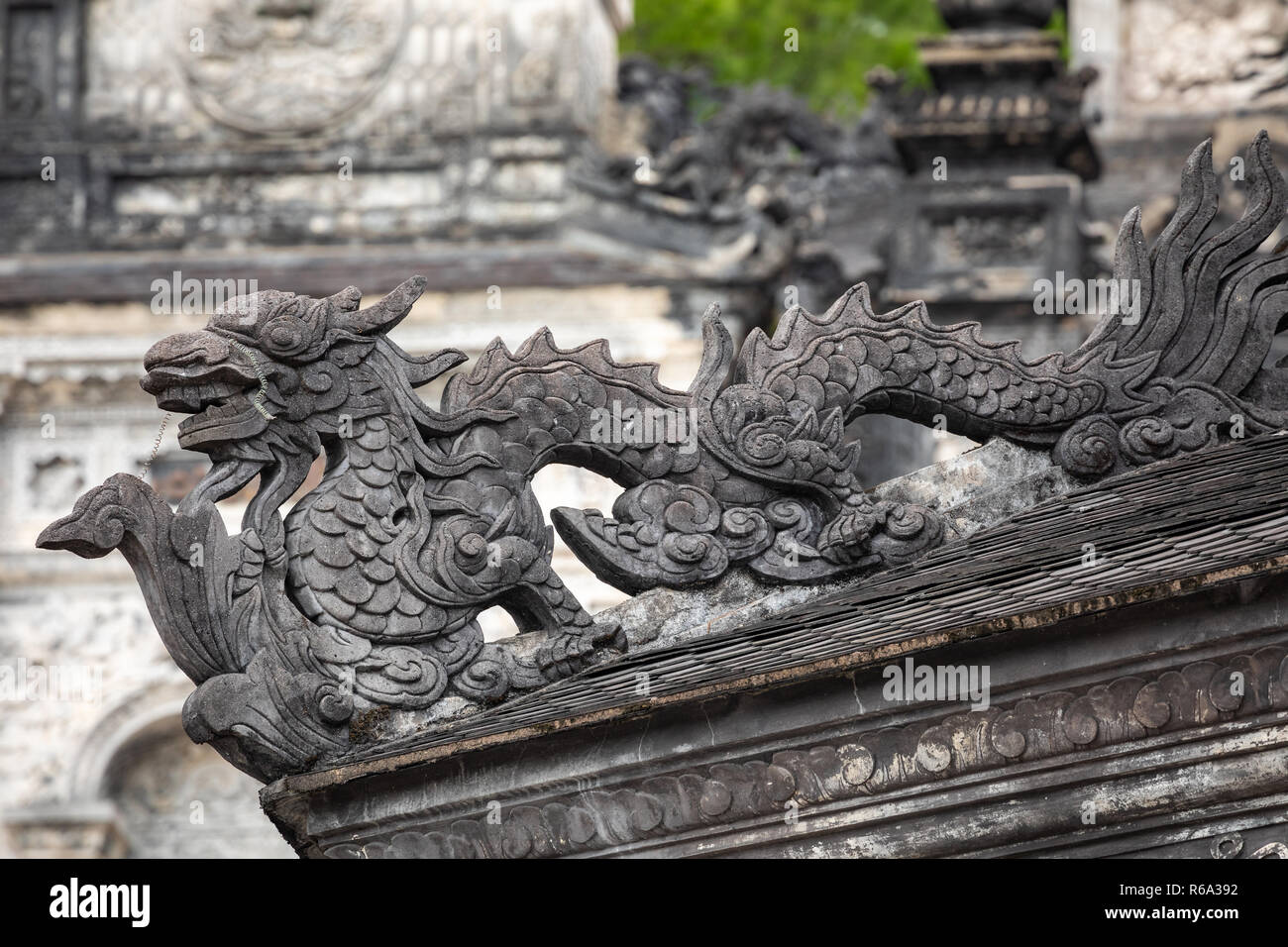 Imperial Khai Dinh tomba in tinta, Vietnam. Un sito Patrimonio Mondiale dell'UNESCO. Foto Stock