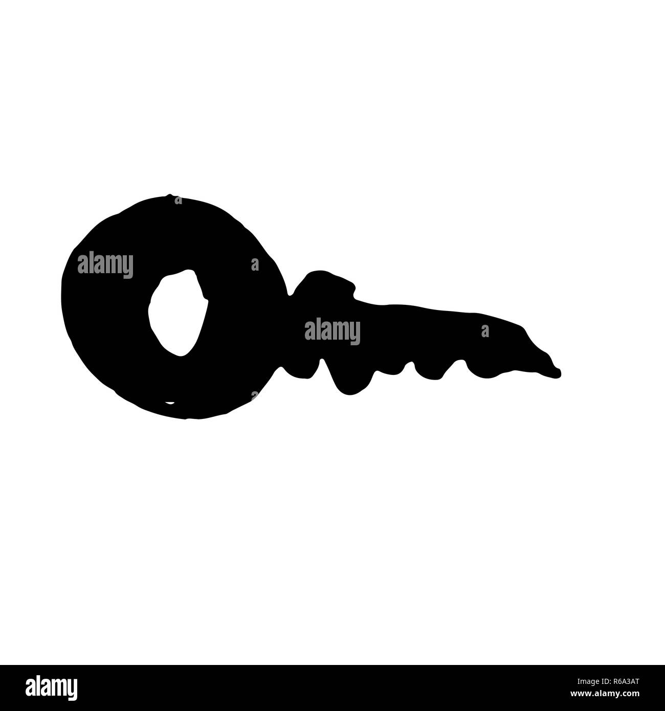 Icona di una chiave. Grunge spazzola chiave illustrazione. Illustrazione Vettoriale. Illustrazione Vettoriale