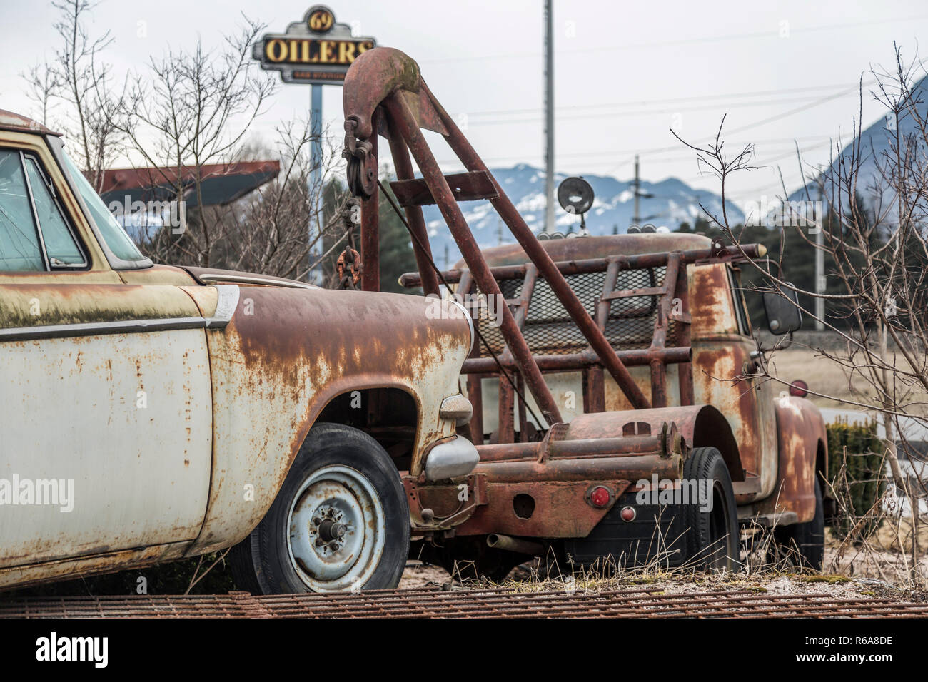 Oldtimer in disuso risvegliati sentimenti di nostalgia Foto Stock