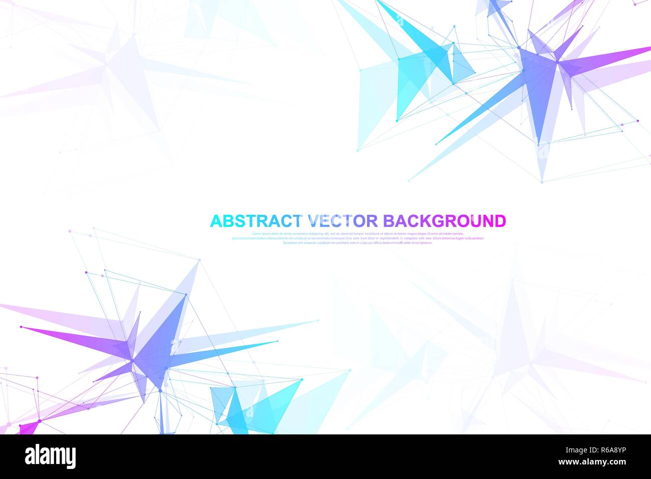 Abstract sfondo poligonale con linee collegate e punti. In stile minimalista disegno geometrico. Struttura di molecola e di comunicazione. Grafica di sfondo del plesso. Scienza e medicina, il concetto di tecnologia Illustrazione Vettoriale